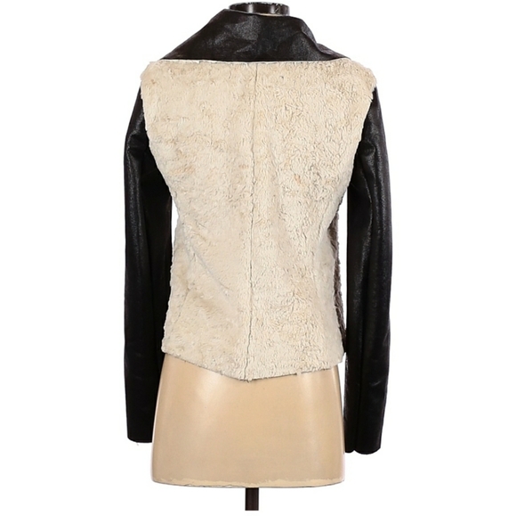 #99 FC Jeans Faux Fur Moto Jacket - Picture 2 of 2